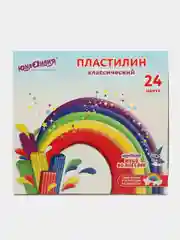 Пластилин Юнландия Юный Волшебник, 106511, для лепки детский 24 цв, в школу, 480 г, стек