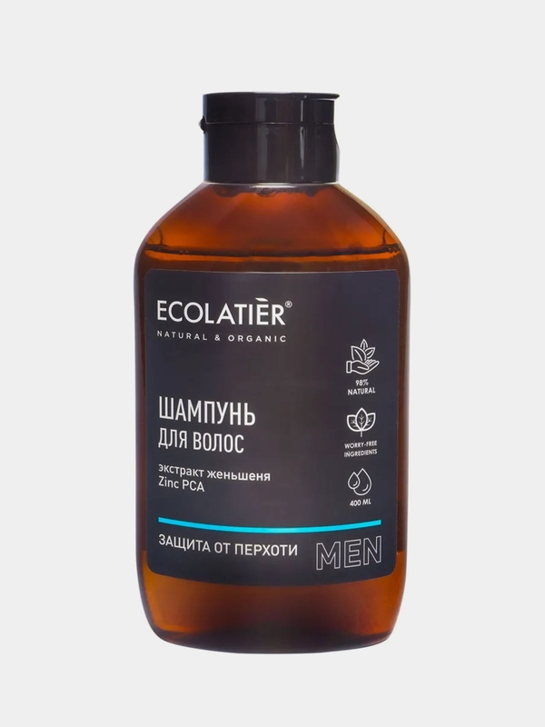 Мужской шампунь ECOLATIER "Защита от перхоти", 400 мл