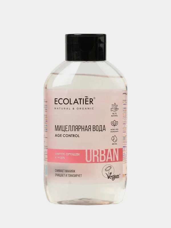 Мицеллярная вода для снятия макияжа ECOLATIER "Цветок орхидеи & роза", 400 мл