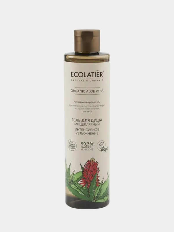 Гель для душа ECOLATIER GREEN "Интенсивное увлажнение" ORGANIC ALOE VERA, 350 мл