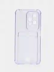 Лавандовый чехол для Honor 200 lite (Хонор 200 лайт) с карманом для карт, прозрачный