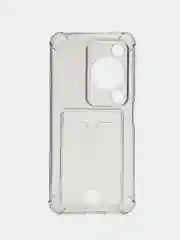 Тёмно-серый чехол для HUAWEI Nova Y72 (Хуавей Нова у72) с карманом для карт, прозрачный