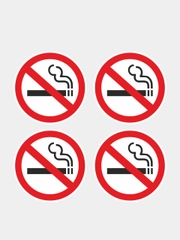 Наклейка информационная Не курить знак запрещающий курение запрещено no smoking 4 шт