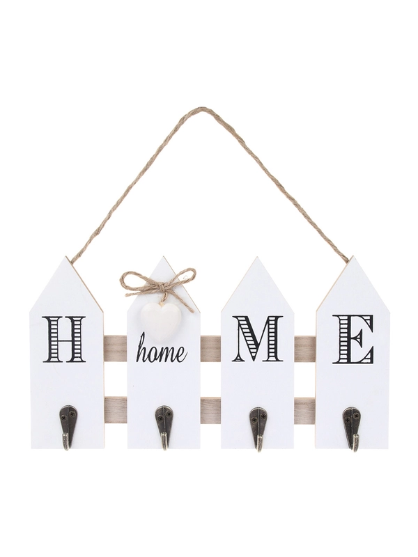 Ключница открытого типа HOME на 4 крючка, 27x15x3,5 см