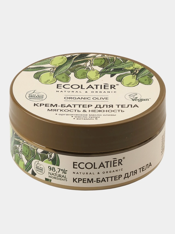 Крем-баттер для тела ECOLATIER GREEN Мягкость & Нежность ORGANIC OLIVE, 150 мл