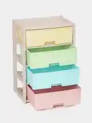 Разноцветный комод "Колорит" широкий, 4 ящика, пластик, 560х390х810 мм