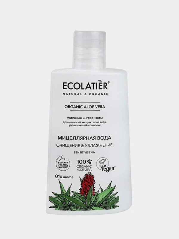 Мицеллярная вода ECOLATIER "ОЧИЩЕНИЕ & УВЛАЖНЕНИЕ" ORGANIC ALOE VERA, 250 мл