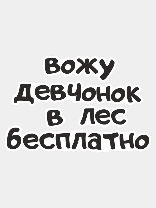 Наклейка надпись на автомобиль стекло кузов мото "вожу девчонок в лес бесплатно" мотоцикл
