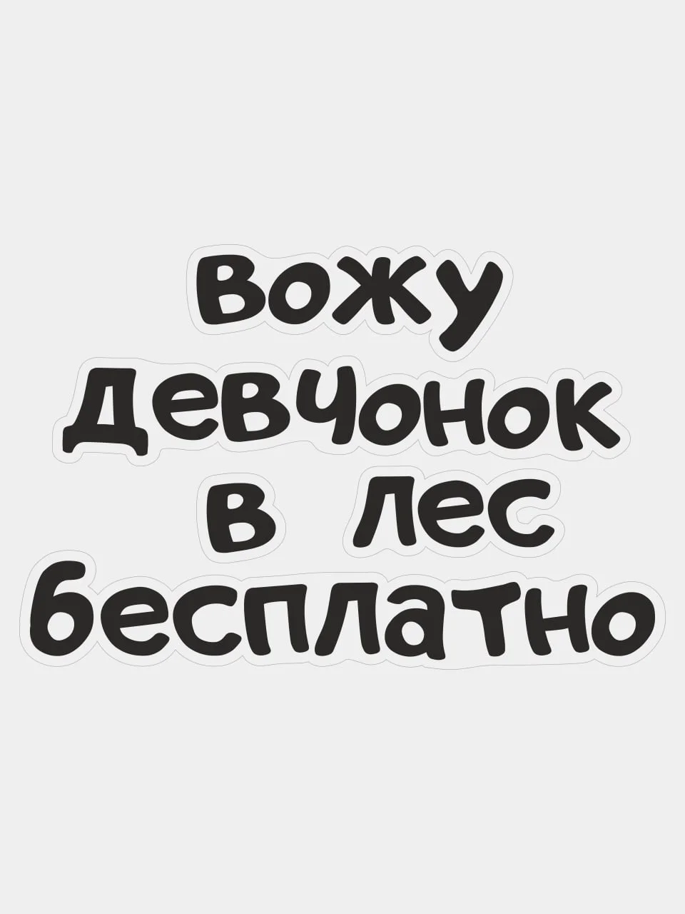 Прозрачный наклейка надпись на автомобиль стекло кузов мото "вожу девчонок в лес бесплатно" мотоцикл