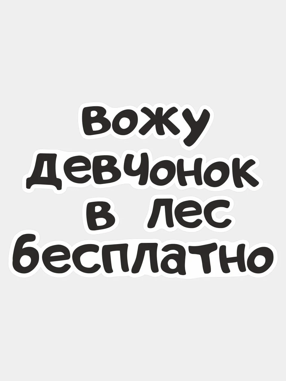 Черный наклейка надпись на автомобиль стекло кузов мото "вожу девчонок в лес бесплатно" мотоцикл
