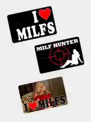 Наклейка на банковскую пластиковую карту проездной надпись milfs набор