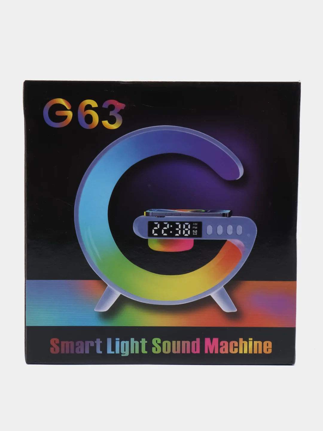 Колонка bluetooth, светильник, часы, будильник, беспроводная зарядка, G63