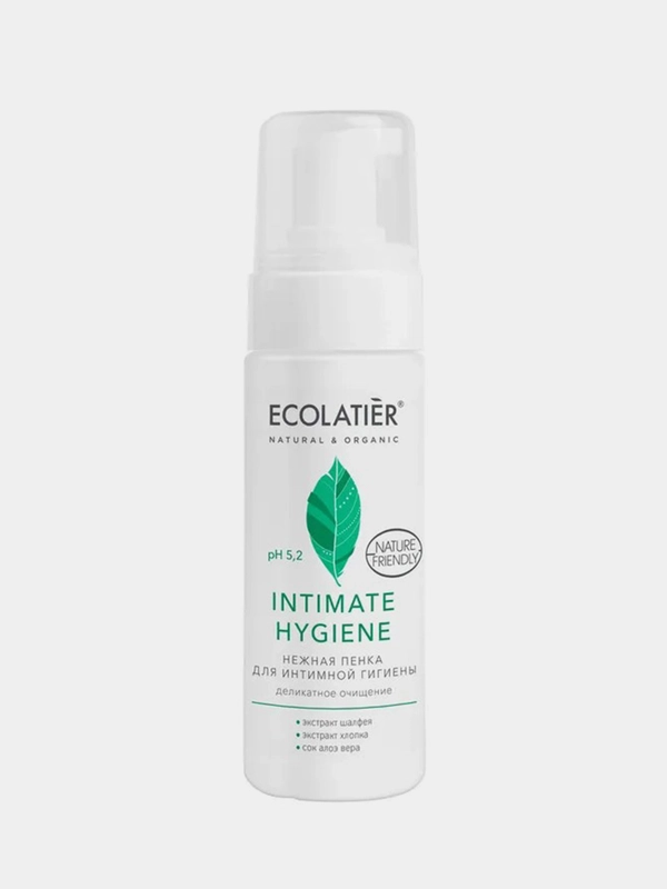 Нежная пенка для интимной гигиены ECOLATIER Intimate Hygiene, шалфей и хлопок, 150 мл