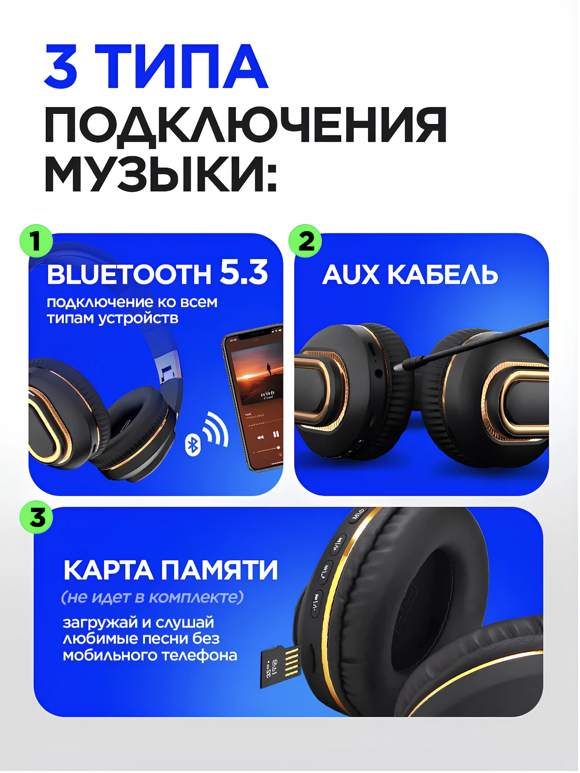 Черный беспроводные наушники Sound Wave Pro с микрофоном, Bluetooth