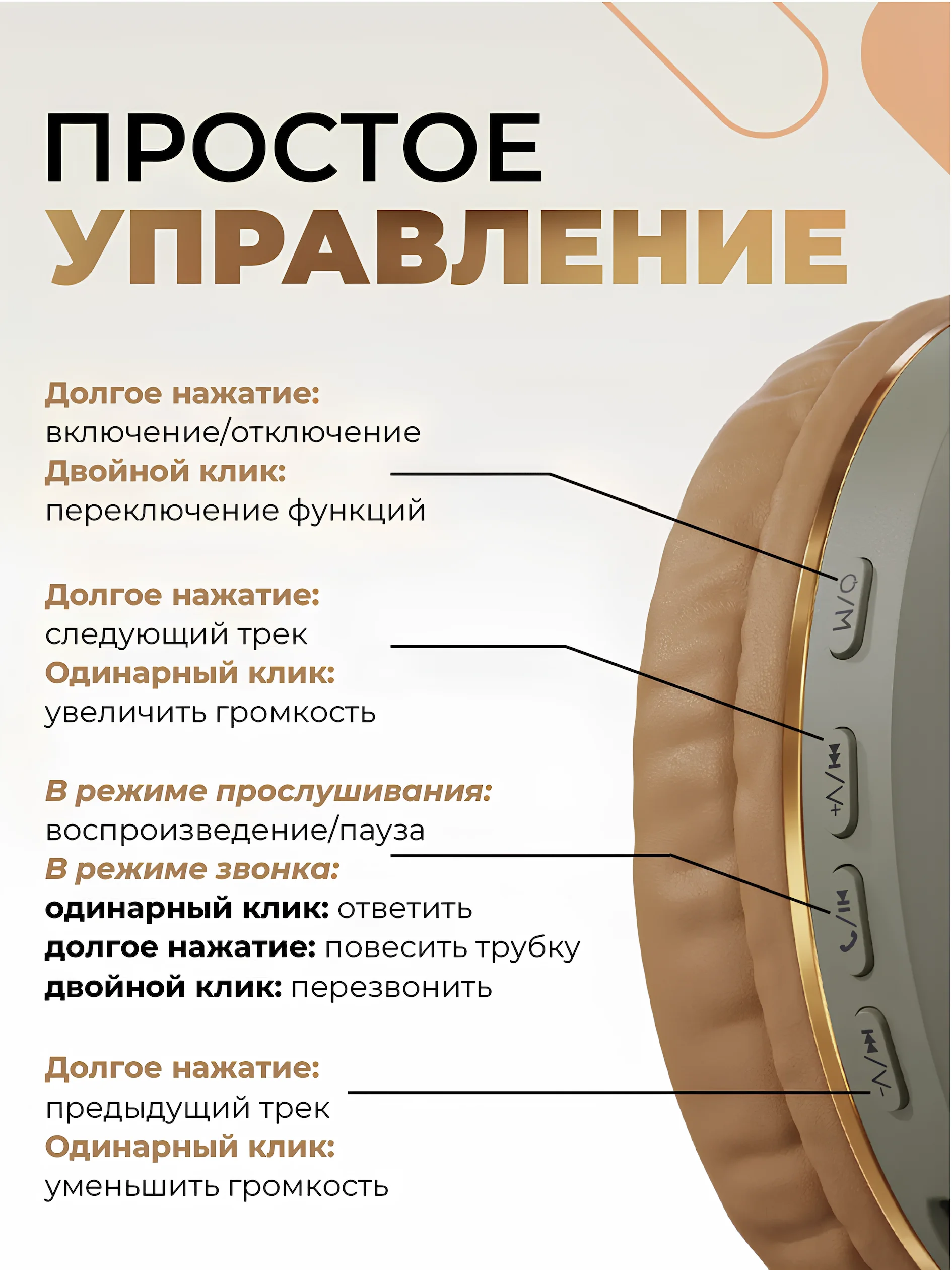 Зелёный хаки беспроводные наушники Sound Wave Pro с микрофоном, Bluetooth