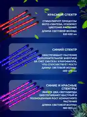 Фитолампа 360 градусов для растений, лампа для рассады 3-х цветная на штативе