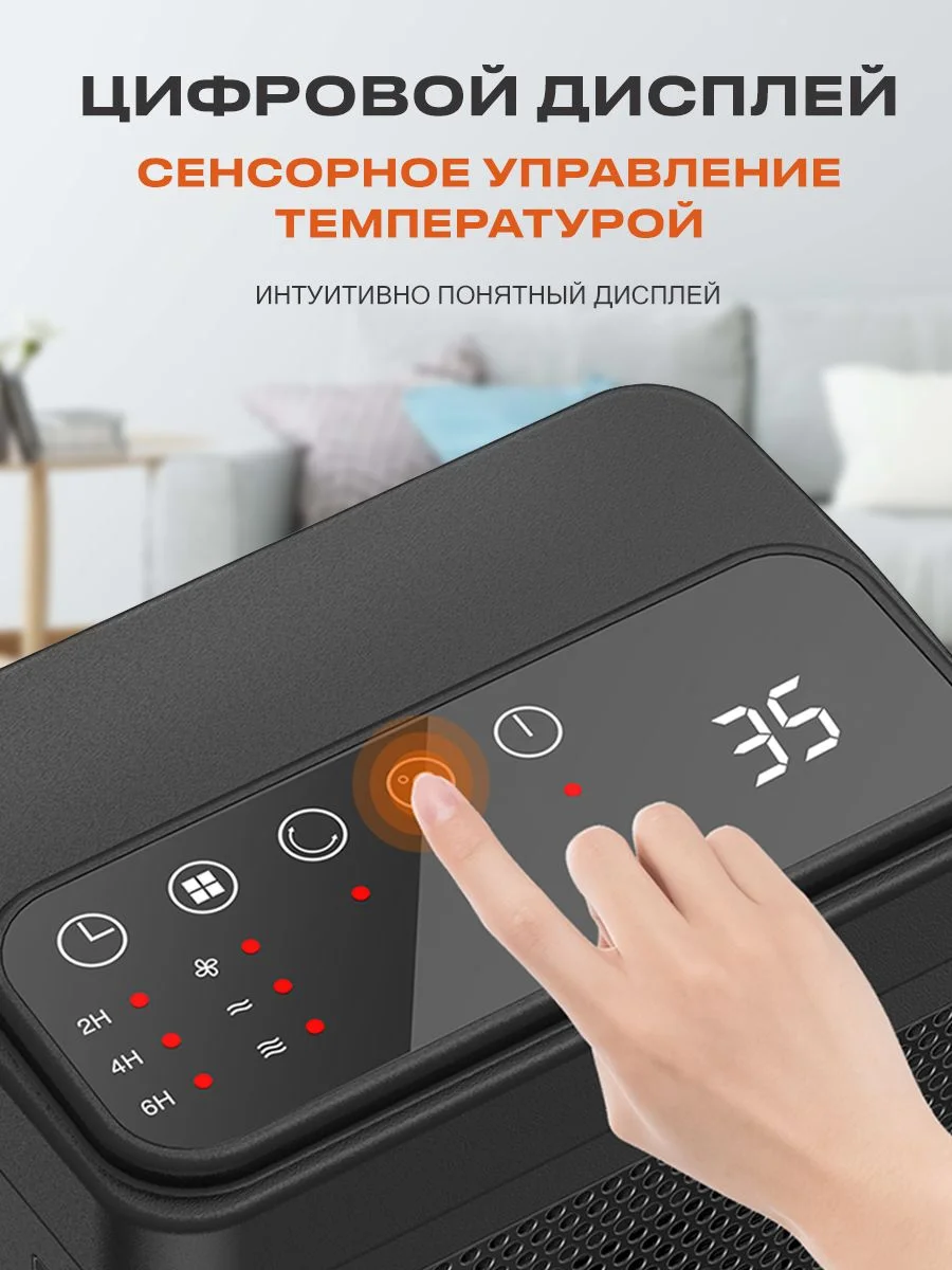 Электрический керамический обогреватель 3 режима работы с пультом управления 5/750/1500W