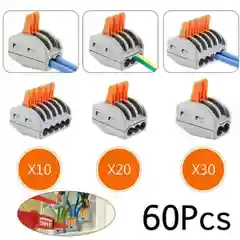 Набор клеммных колодок электромонтажных зажимных Bluestar 60 штук KZO60