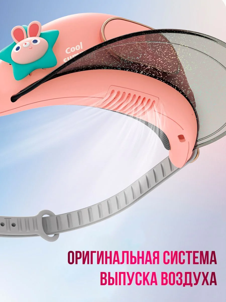 Портативный беспроводной мини-вентилятор ручной BlueStar 3 Speed Type - C, Kawaii кепка