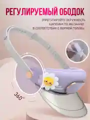 Портативный беспроводной мини-вентилятор ручной BlueStar 3 Speed Type - C, Kawaii кепка