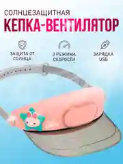 Портативный беспроводной мини-вентилятор ручной BlueStar 3 Speed Type - C, Kawaii кепка