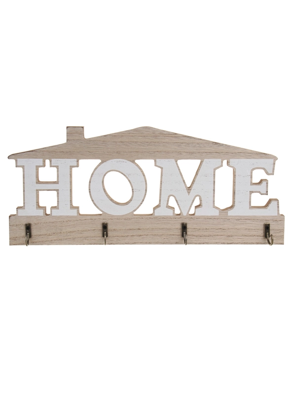 Ключница открытого типа HOME на 4 крючка, 29,5x12,5 см