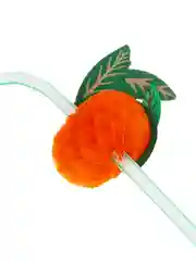 Трубочки для напитков 12 штук, 240x5 мм, "Фрукты 3D", цветные