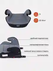 Тёмно-серый автокресло RANT ZIP Isofix группа 3 22-36 кг
