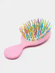 Розовый расчёска массажная детская ,разноцветные зубчики, 13,8*6см