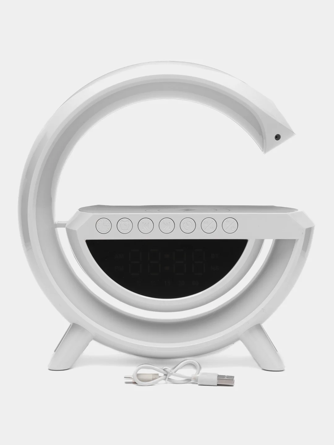 Колонка bluetooth, светильник, часы, будильник, беспроводная зарядка, ВТ3401