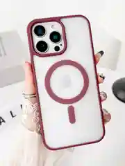 Багровый чехол для iPhone 11, 12, 13, 14, 15, 16, Pro, 15 Pro Max MagSafe, чехол на айфон магсейф