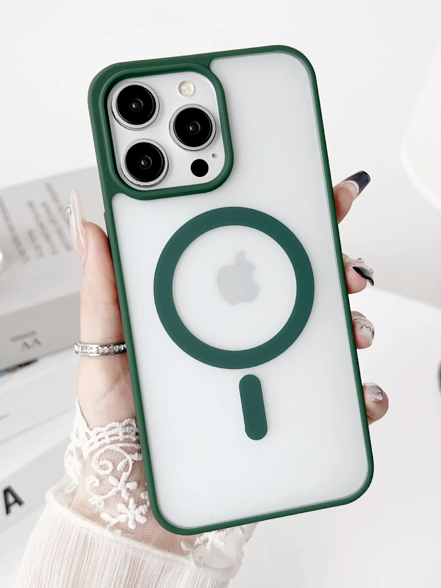 Зеленый чехол для iPhone 11, 12, 13, 14, 15, 16, Pro, 15 Pro Max MagSafe, чехол на айфон магсейф