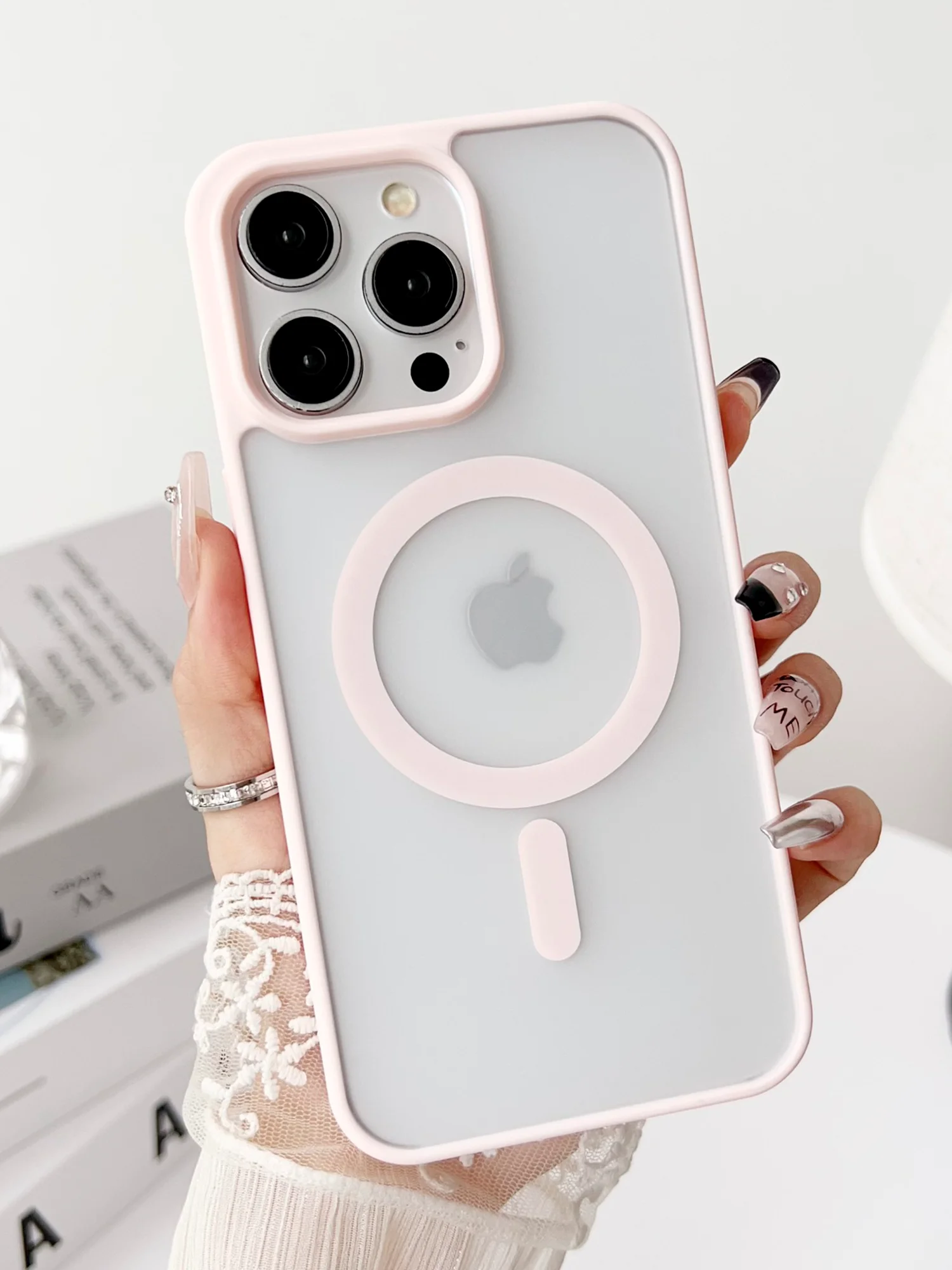 Розовый чехол для iPhone 11, 12, 13, 14, 15, 16, Pro, 15 Pro Max MagSafe, чехол на айфон магсейф