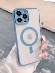 Голубой чехол для iPhone 11, 12, 13, 14, 14 Pro, 14 Pro Max MagSafe, чехол на айфон магсейф