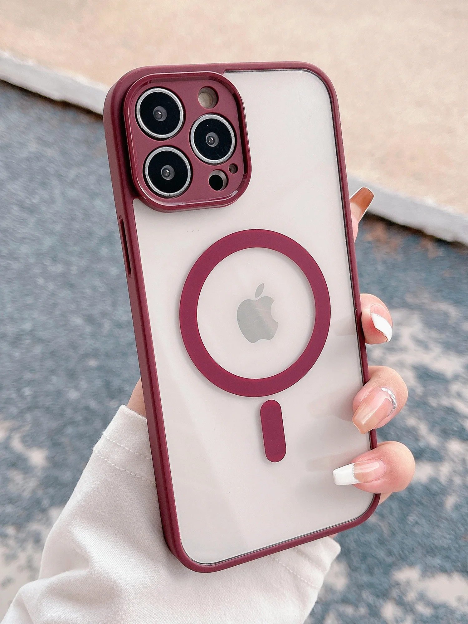 Багровый чехол для iPhone 11, 12, 13, 14, 14 Pro, 14 Pro Max MagSafe, чехол на айфон магсейф