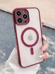 Багровый чехол для iPhone 11, 12, 13, 14, 14 Pro, 14 Pro Max MagSafe, чехол на айфон магсейф