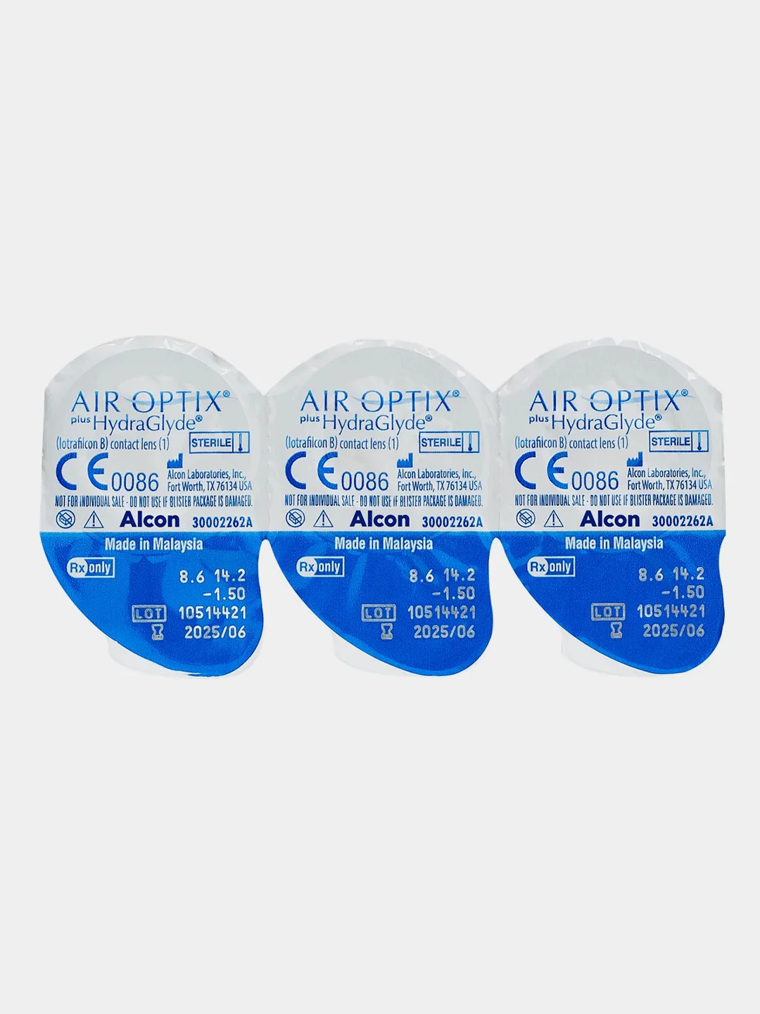 Контактные линзы Alcon AIR OPTIX plus HydraGlyde, 6 штук