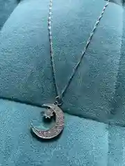 Цепочка колье с подвеской полумесяц мусульманский со стразами, серебро