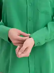 Белый женская базовая рубашка, оверсайз