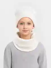 Белый комплект шапка и снуд унисекс