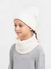 Белый комплект шапка и снуд унисекс
