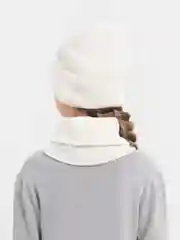 Белый комплект шапка и снуд унисекс