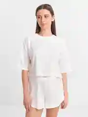 Белый женский комплект с шортами