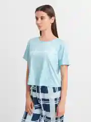 Бирюзовый пижама женская с шортами, штанами