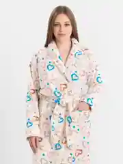Молочный халат женский, теплый