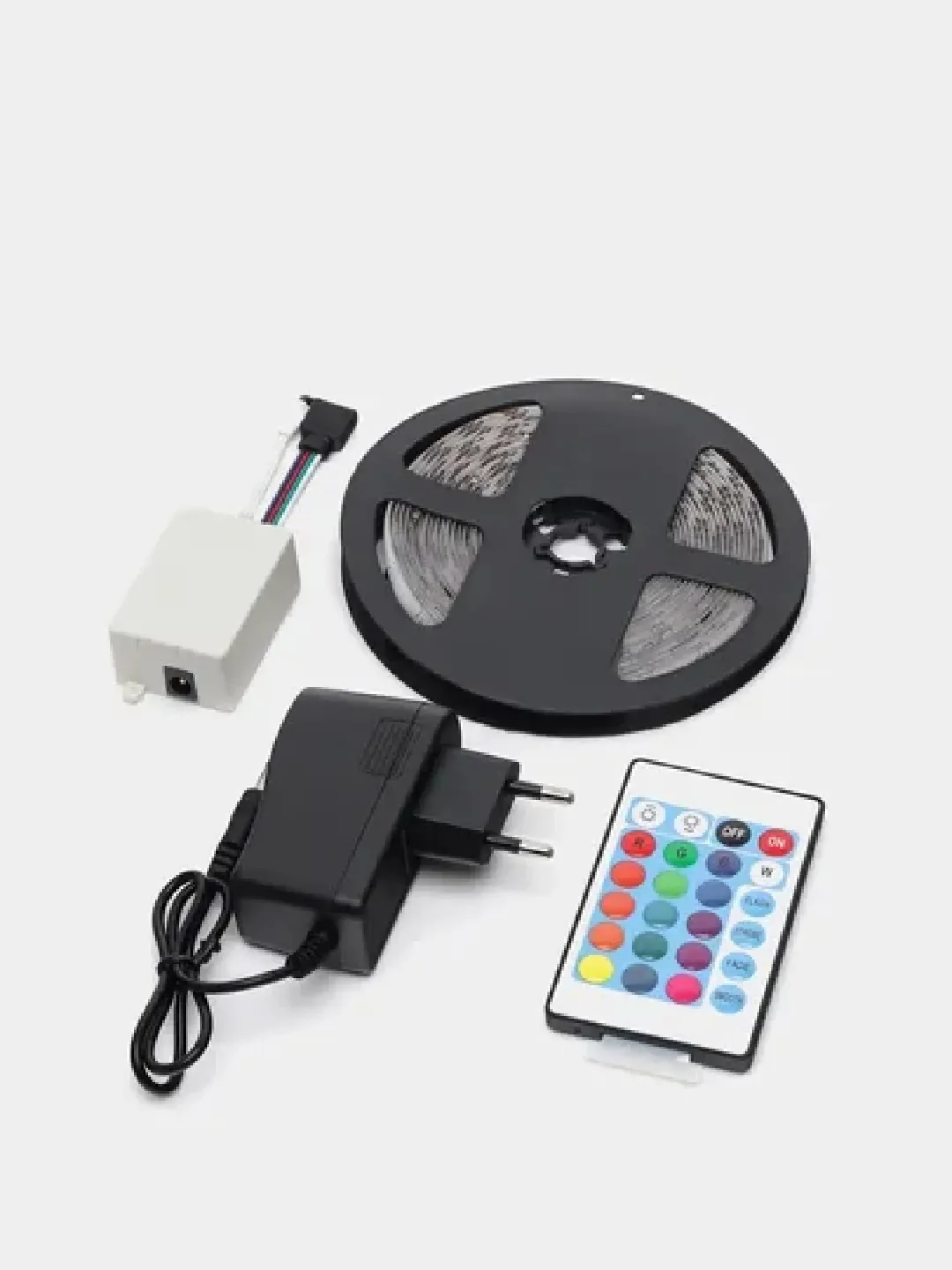 Светодиодная лента RGB 16 цветов, самоклеящаяся с пультом. Диодная лента разноцветная, 5 м