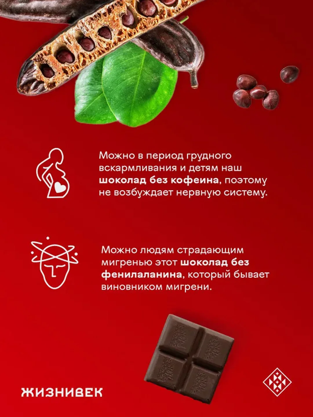 Кондитерское изделие Жизнивек "Шоколад Из Кэроба" с сублимированной брусникой, 75 г