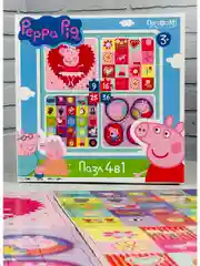Набор для малышей мозаика пазл свинка Пеппа 9 16 25 36 элементов 4 шт Peppa pig поросенок