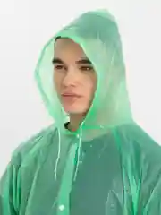 Зеленый накидка от дождя "Дождевик" / плотность 100 гр / подростковый / до 170 см