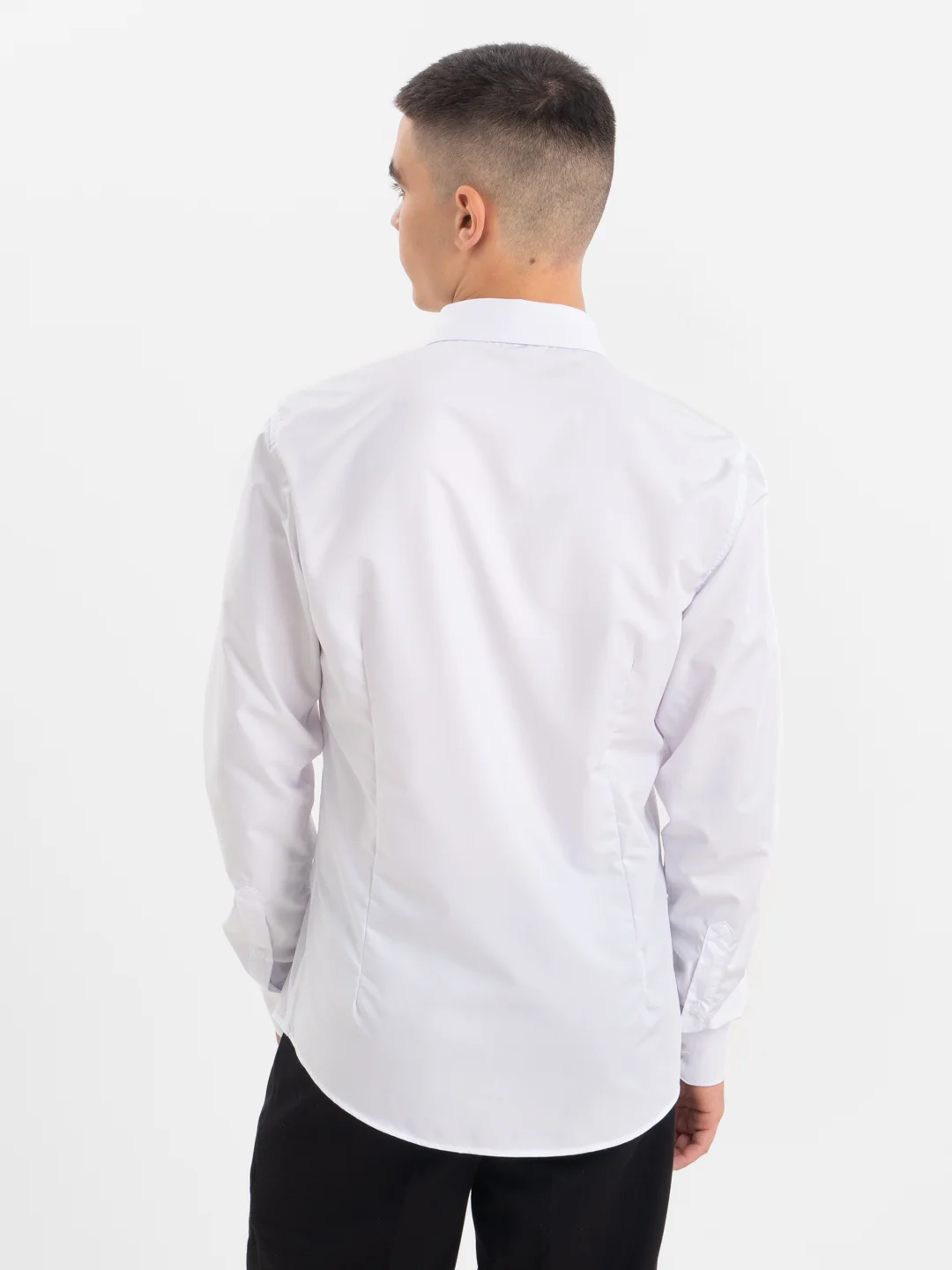 Белый рубашка классическая с длинным рукавом, приталенная Slim fit